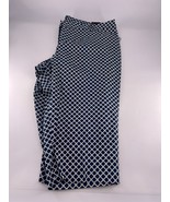 Zac and Rachel Woman Size 24 W Capris Blue White Slim Crop Geometric New - $13.26