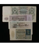 Germany &amp; Russia 4-Notes Lot Large-Size German Mark &amp; Russian Rubles - $962.51 MXN