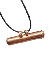 Copper Taweez Stash Locket Necklace Pendant Vial Pure Copper Chandi Tabiz &amp; Cord - £7.35 GBP