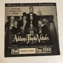 Addams Family Values Vintage Tv Print Ad Christopher Lloyd Christina Ricci TV1 - £4.66 GBP