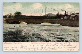 Railroad Bridge at High Water Bellows Falls Vermont VT 1907 UDB Postcard P13 - £5.39 GBP