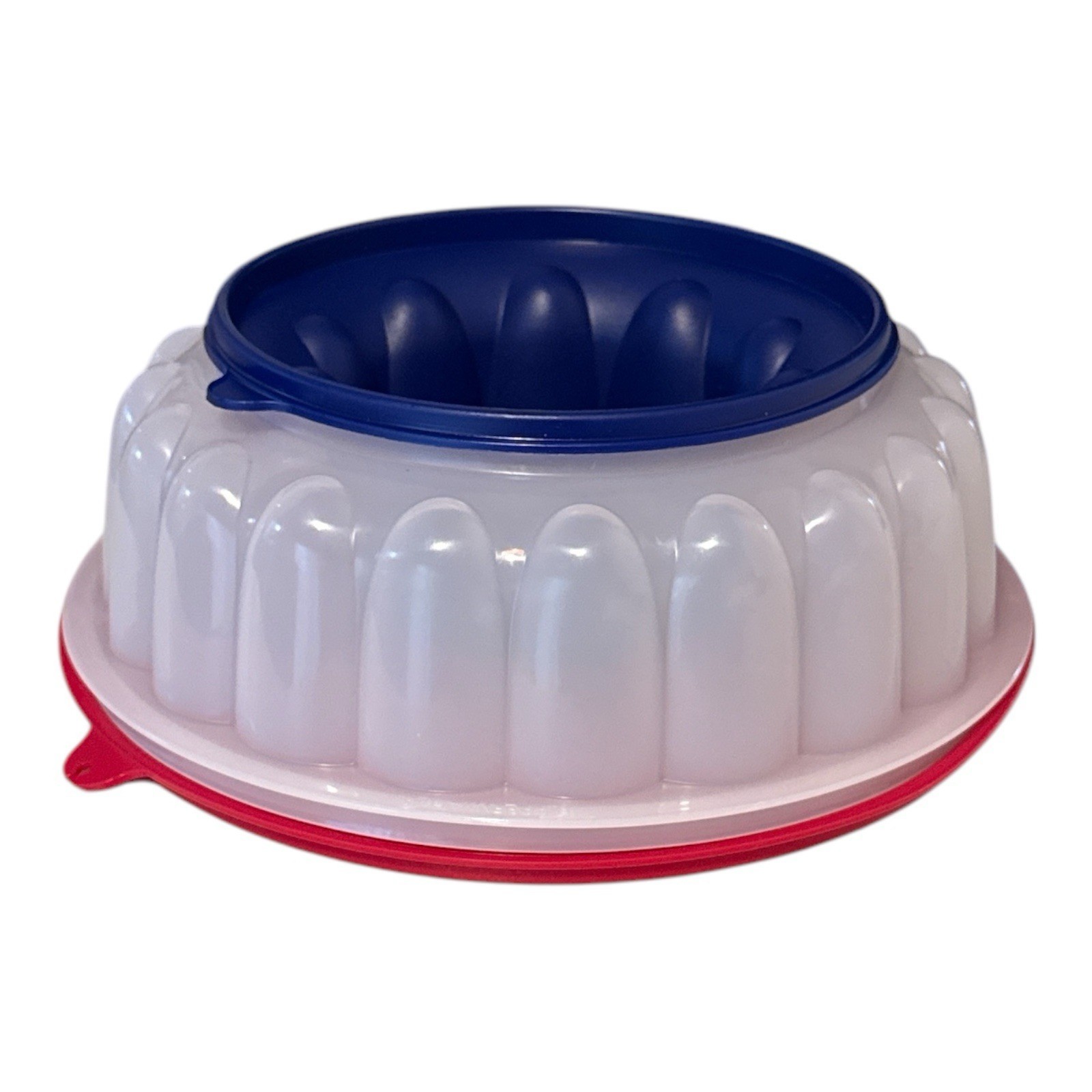 Tupperware Jello/Ice Ring Mold Sheer w/ Red &amp; Blue Seals ~ 6 cups ~ BPA ... - $12.73