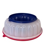 Tupperware Jello/Ice Ring Mold Sheer w/ Red &amp; Blue Seals ~ 6 cups ~ BPA ... - $240.51 MXN