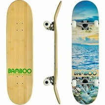 Ocean Disaster Graphic Bamboo Skateboard (Complete Skateboard) - $125.00