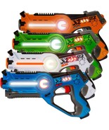 Set of 4 Infrared Laser Tag Blasters for Kids &amp; Adults w/ 4 Settings - £55.97 GBP