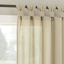 No. 918 Reman 2-Pack Twist Tab Linen Texture Semi-Sheer Tab Top Curtain,... - £10.92 GBP