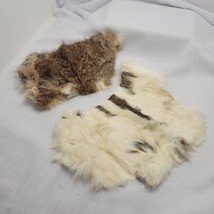 Real Natural Rabbit Skin Pelts Fur Hides Soft Leather Mats Tanned Craft ... - $14.80