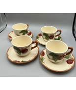 Cup Saucer Franciscan Apple  Pattern 4 Sets 1949  Half Moon Stamp USA - £29.38 GBP