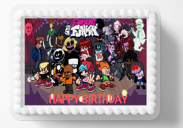 Friday Night Funkin Edible Image Edible Happy Birthday Cake Topper Video Game - £11.11 GBP+