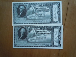 Two Woodrow Wilson Birthplace Democratic National Convention Guest Coupo... - £3.13 GBP