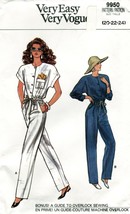 Misses&#39; JUMPSUIT Vintage 1987 Vogue Pattern 9950 Sizes 20-22-24 - $14.00