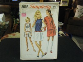 Simplicity 8098 Misses Culotte Dress & Unlined Jacket Pattern - Size 12 Bust 34 - $12.95