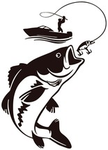 Bass fish fisherman Logo Vinyl Decal Large huge stickers - £6.09 GBP+