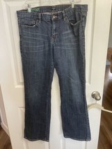 J. Crew Ladies Bootcut Jeans Size 33R  30.5 In Inseam Dark Wash with str... - £11.75 GBP