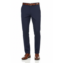 Men Renoir Flat Front Suit Separate Pants Slim Fit Soft Feel Slacks 201-19 Navy image 5