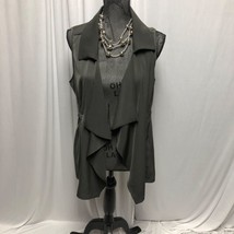 Mudpie Cardigan Womens Size Small Medium Olive Raven Cinched Vest NEW - $19.99