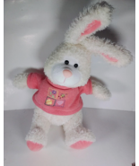 JC Penney White Bunny Rabbit 14&quot; Plush w Pink Spring Shirt Easter Stuffe... - £9.33 GBP