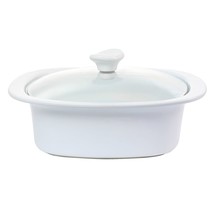 Dining 1.9 Quart Stoneware Casserole In White With Glass Lid - $50.48