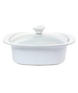 Dining 1.9 Quart Stoneware Casserole In White With Glass Lid - £37.70 GBP