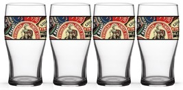 Guinness Collage Tulip Pint Glass 4-pack Drinkware Bar Ale Table Top Set NEW - £24.10 GBP