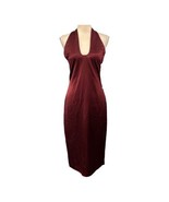 Jason Wu Dress Womens S Burgundy Satin Slip Midi Halter Fairy Whimsigoth... - $114.89 CAD