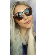 New BALENCIAGA BA 1056N 58mm Brown Clear Oversized Women&#39;s Sunglasses - €300,54 EUR