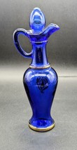 Vintage Glass Beautiful Cobalt Blue Bottle &amp; Stopper Bottle Avon - £9.26 GBP