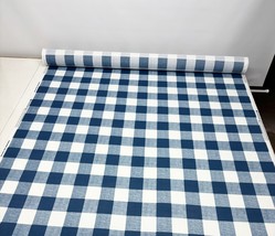 Designer Anderson Zaffre Blue Check White Plaid Outdoor Fabric By Yard 54&quot;W - £7.81 GBP