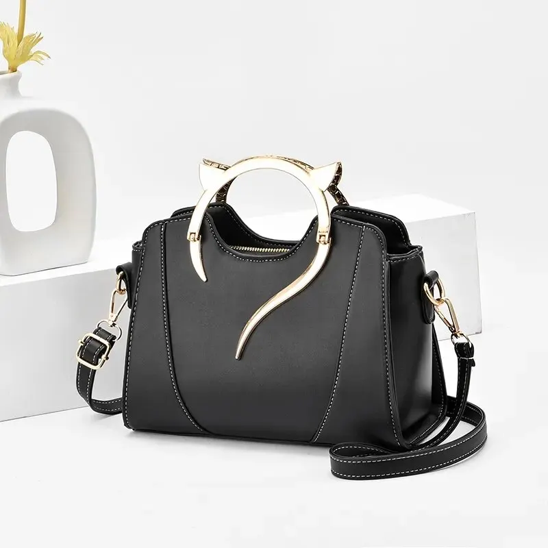Cute cat purses and handbags elegant pu handbag top handle bag large capacity totes bag thumb200