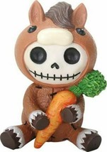 Ebros Gift Furrybones Clyde Figurine Donkey Hooded Skeleton Monster &amp; Carrot - £11.85 GBP