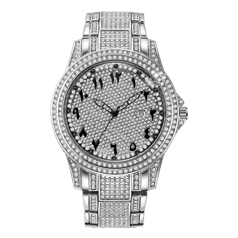Big Brand Luxury Watches For Men Hip Hop Diamond Fashion Casual Alloy Ba... - £23.49 GBP
