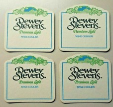 Vintage 1985 Dewey Stevens Wine Coolers Set of 4 Coaster  3.5 x 3 .25&quot; PB61 - £6.25 GBP