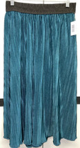 NWT LuLaRoe Small SOLID Teal Blue/Green JILL Narrow Pleated Accordion Skirt - $34.64