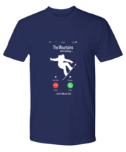 Snowboarding TShirt The Mountains Are Calling Navy-P-Tee  - £18.45 GBP