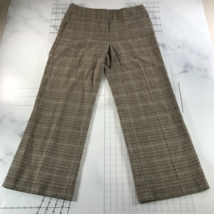 Talbots Pants Womens 16 Beige Plaid Lightweight Lined Wide Leg Windowpane - £12.41 GBP