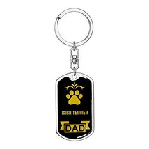 Dog Dad Gift Irish Terrier Swivel Keychain Stainless Steel or 18k Gold - £20.31 GBP