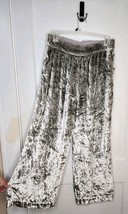 Maeve Anthropologie Anastacia Silver Velvet High Rise Wide-Leg Pants Sz ... - $40.00
