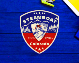 Steamboat Springs Colorado Skiing Ski Mountains Skier 3.25&quot; - £4.18 GBP