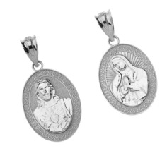 925 Sterling Silver Sacred Heart Of Jesus, Immaculate Heart - £73.73 GBP