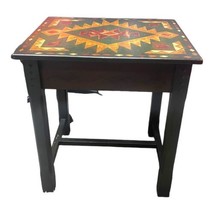 Southwestern Inlaid Side Accent Table Wood Table Nightstand 26” Aztec Pr... - £182.84 GBP