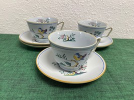 Spode Fine Stone QUEEN&#39;S BIRD lot of 3 x Cup &amp; Saucer Sets + - £58.72 GBP