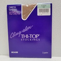 2 Pair Sears Thigh Thi-top Stockings Cling Alon Nude Classic Size Vintage New - £9.54 GBP