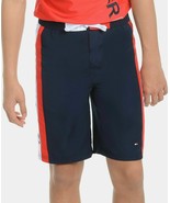 Tommy Hilfiger Big Boys L 16 18 Navy Red Side Stripe Swimsuit Trunk Shor... - £13.22 GBP