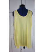 Jones New York Sport Size 2XL Yellow White Striped Scoop Neck Tank Top - $14.87