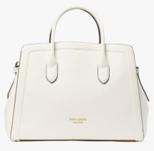 Kate Spade Knott Large Satchel Off White Pebbled Leather PXR00399 NWT Cream - £121.22 GBP