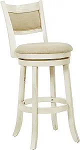 Metro 30&quot; Swivel Stool With Padded Seat And Attached Foot Rest, Beige Fa... - $247.99