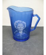 Vintage 30s Shirley Temple Cobalt Blue Glass Mini Pitcher Hazel Atlas 4.... - $9.99