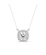 2.15 Carat F/VS1 Cushion Cut Lab Grown Diamond Halo Pendant with Chain 1... - €2.055,49 EUR