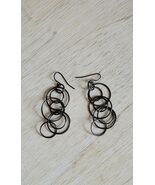 Vintage Earrings Costume Jewelry Handmade Circles Art Deco Abstract B64 - €17,04 EUR