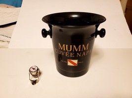French MUMM CUVÉE Cuvee NAPA Champagne Wine Ice Bucket Black &amp; Stopper G... - £34.87 GBP